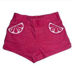 Gymboree Shorts Girls 3T Fuchsia Pink Citrus Slice Spring Summer Cute Fun Play